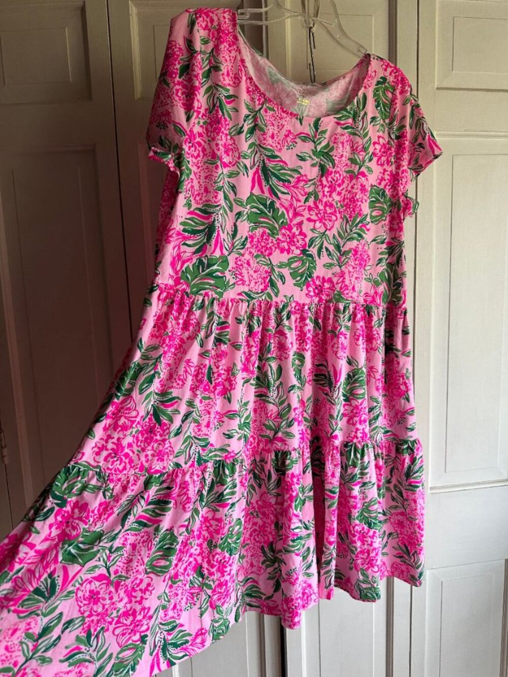 NWT GEANNA Short Sleeve Dress in Conch Shell Pink Koala LA LA Size XL